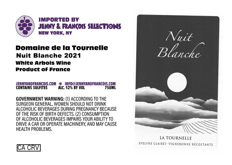 TABC label artwork for Domaine de la Tournelle, Nuit blanche