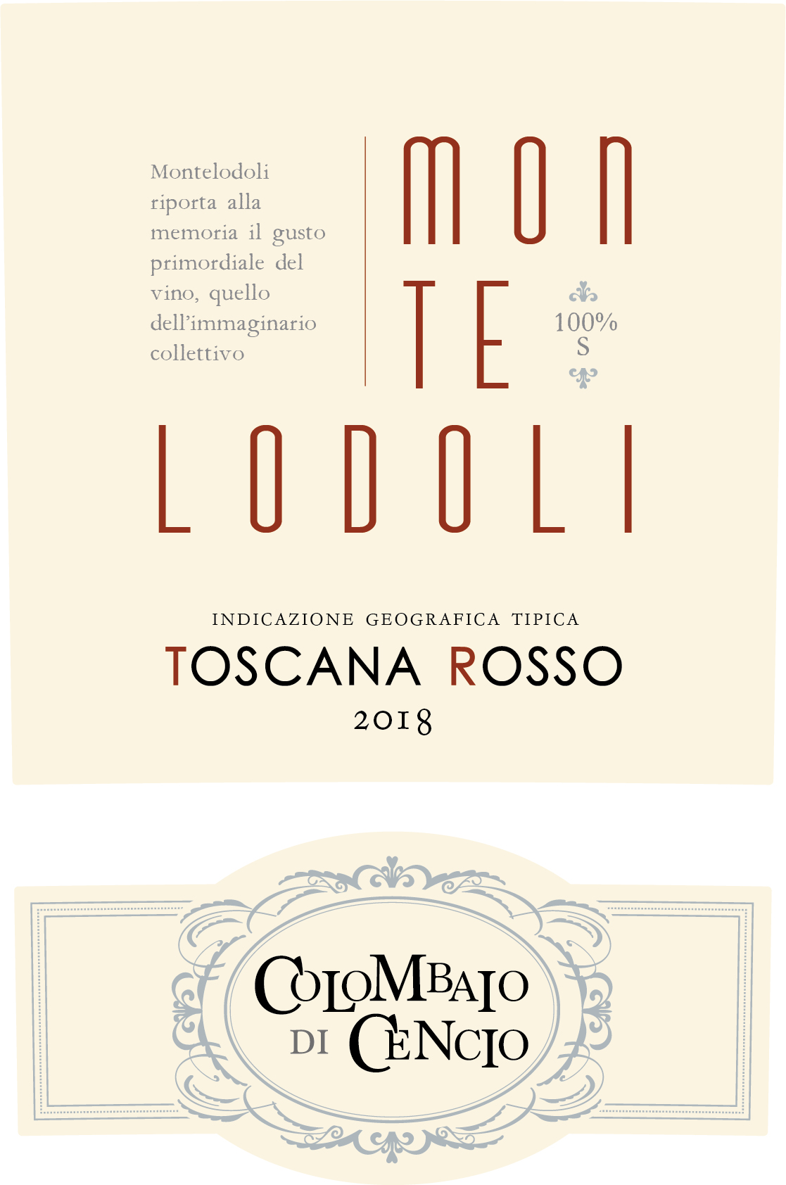 TABC label artwork for Colombaio di Cencio Montelodoli Toscana Rosso