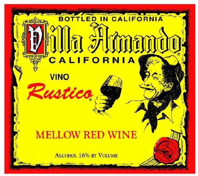 TABC label artwork for Villa Armando Rustico Mellow Red