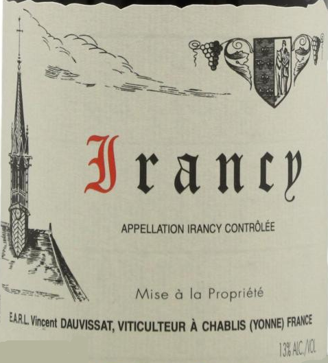TABC label artwork for VINCENT DAUVISSAT IRANCY