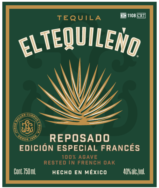 TABC label artwork for El Tequileno Tequila Reposado Edicion Especial Frances 100% Agave