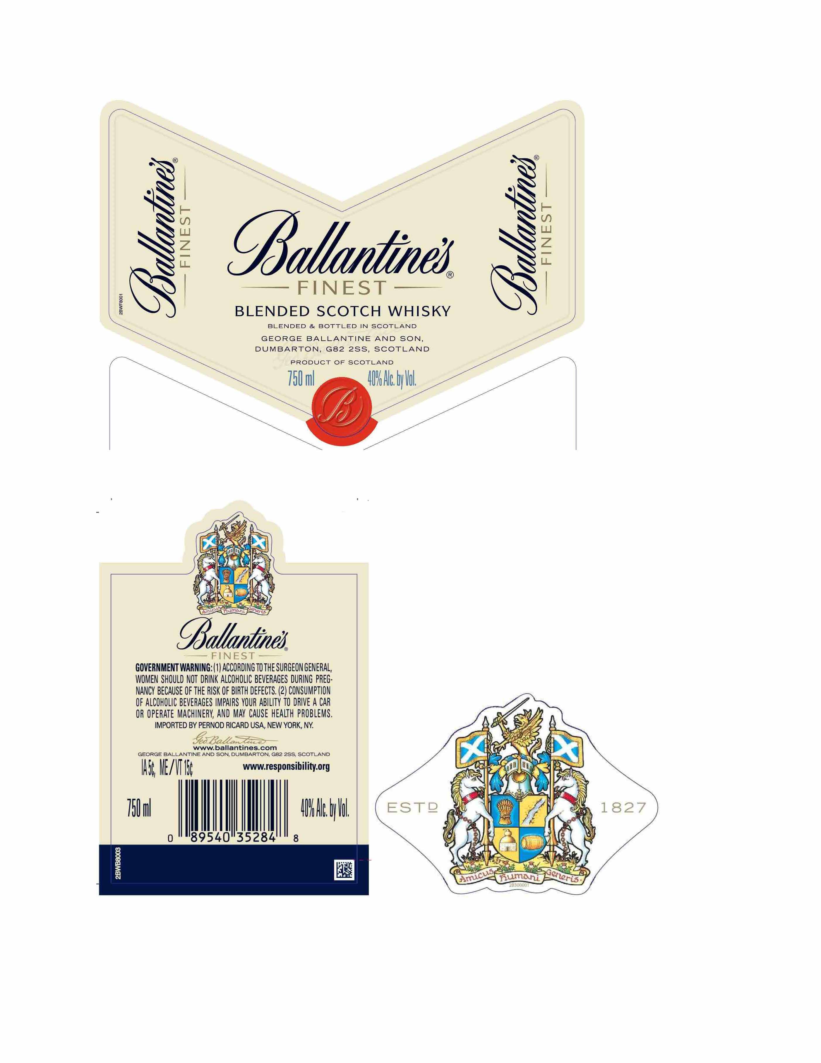 TABC label artwork for Ballantine's Finest Scotch Whisky
