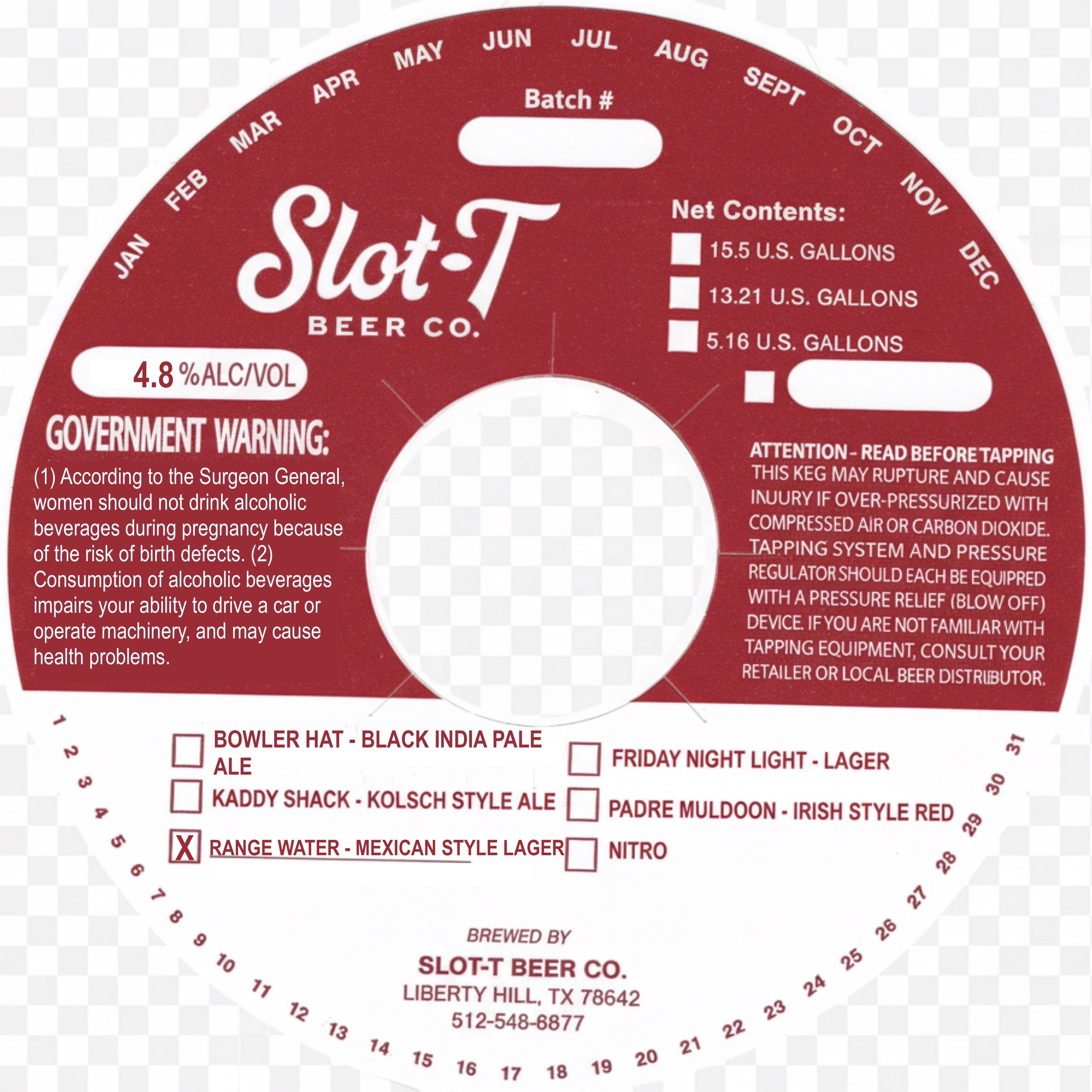 TABC label artwork for Range Water