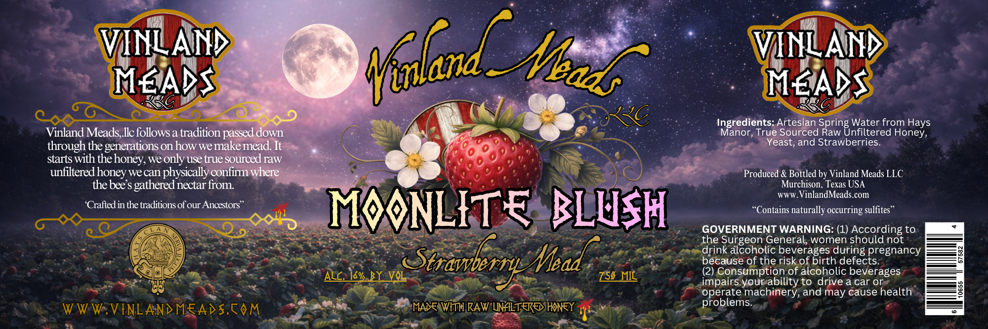 TABC label artwork for VINLAND MEADS LLC MOONLITE BLUSH STRAWBERRY MEAD