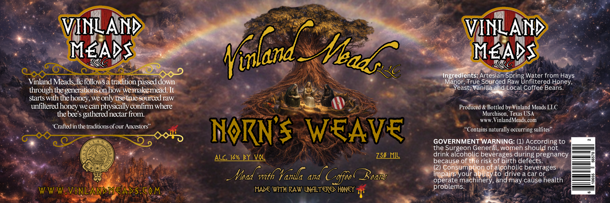TABC label artwork for VINLAND MEADS LLC NORN'S WEAVE MEAD WITH VANILLA AND COFFEE BEANS