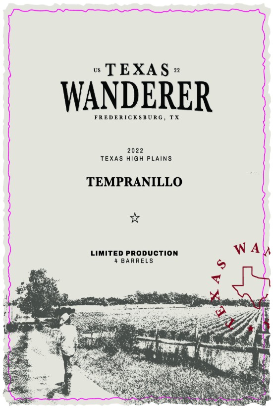 TABC label artwork for Texas Wanderer Wines Tempranillo