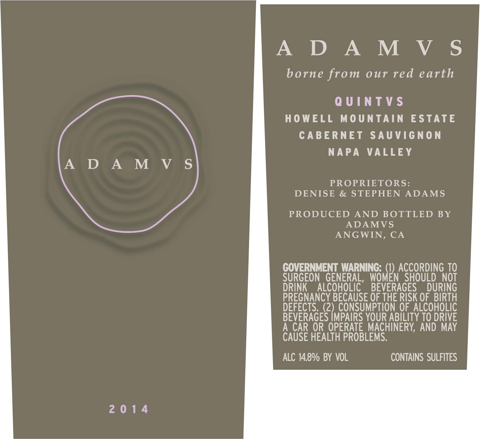 TABC label artwork for ADAMVS QUINTVS