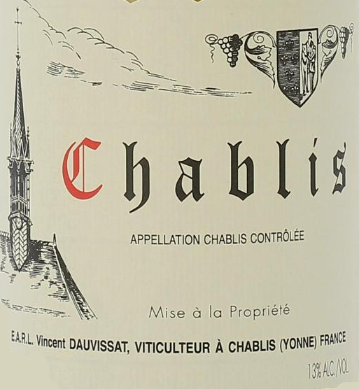 TABC label artwork for VINCENT DAUVISSAT CHABLIS
