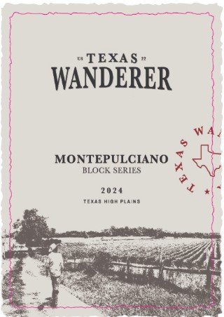 TABC label artwork for Texas Wanderer Wines Montepulciano