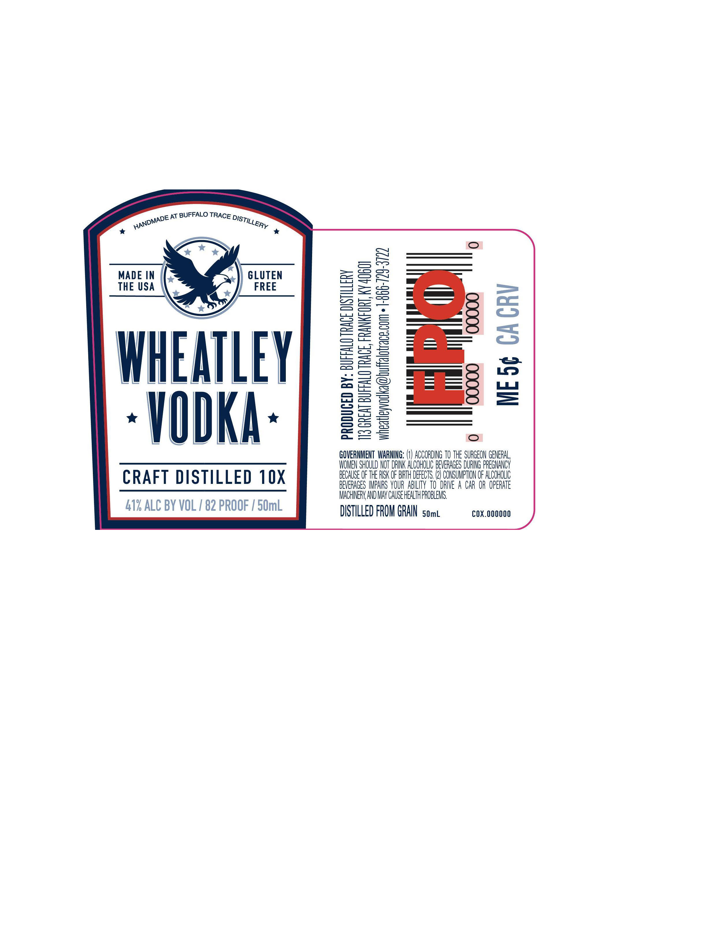 TABC label artwork for Wheatley Vodka