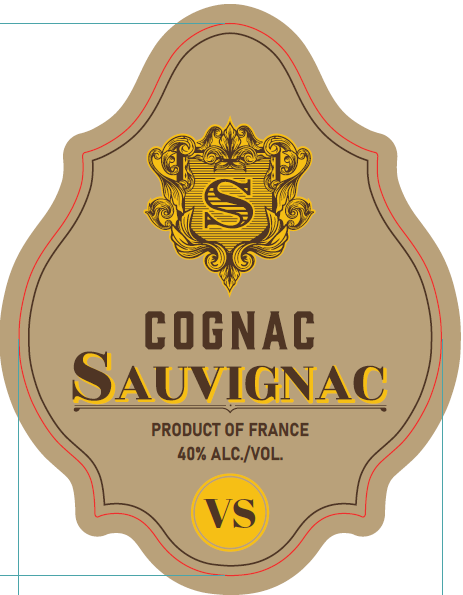 TABC label artwork for Sauvignac Cognac VS 375ml