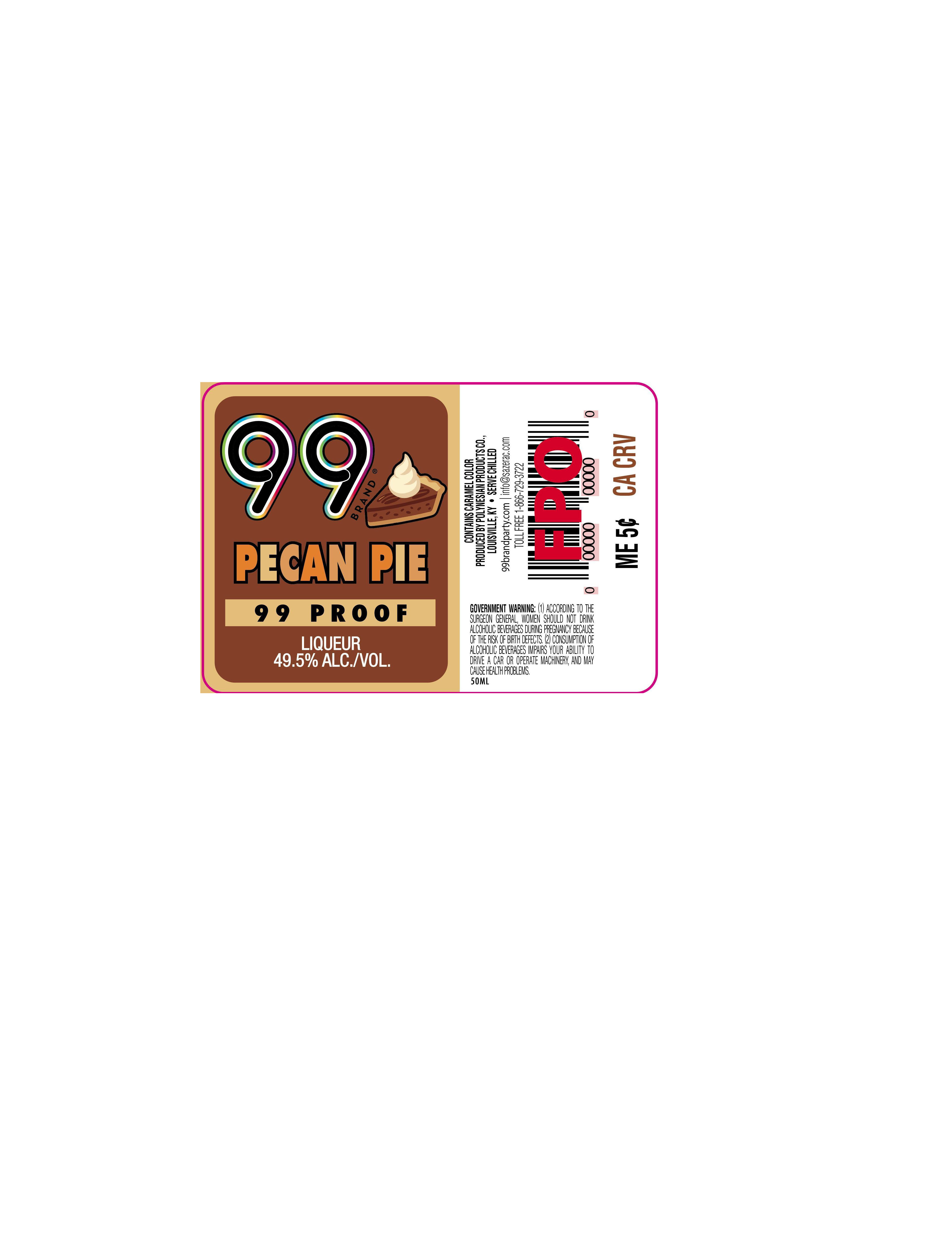 TABC label artwork for 99 Brand Pecan Pie