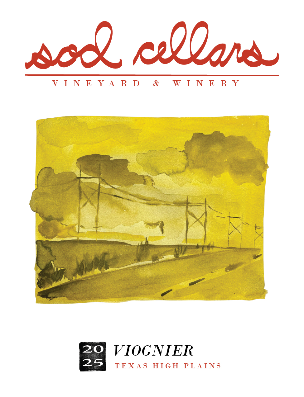 TABC label artwork for Sod Cellars 2025 Viognier