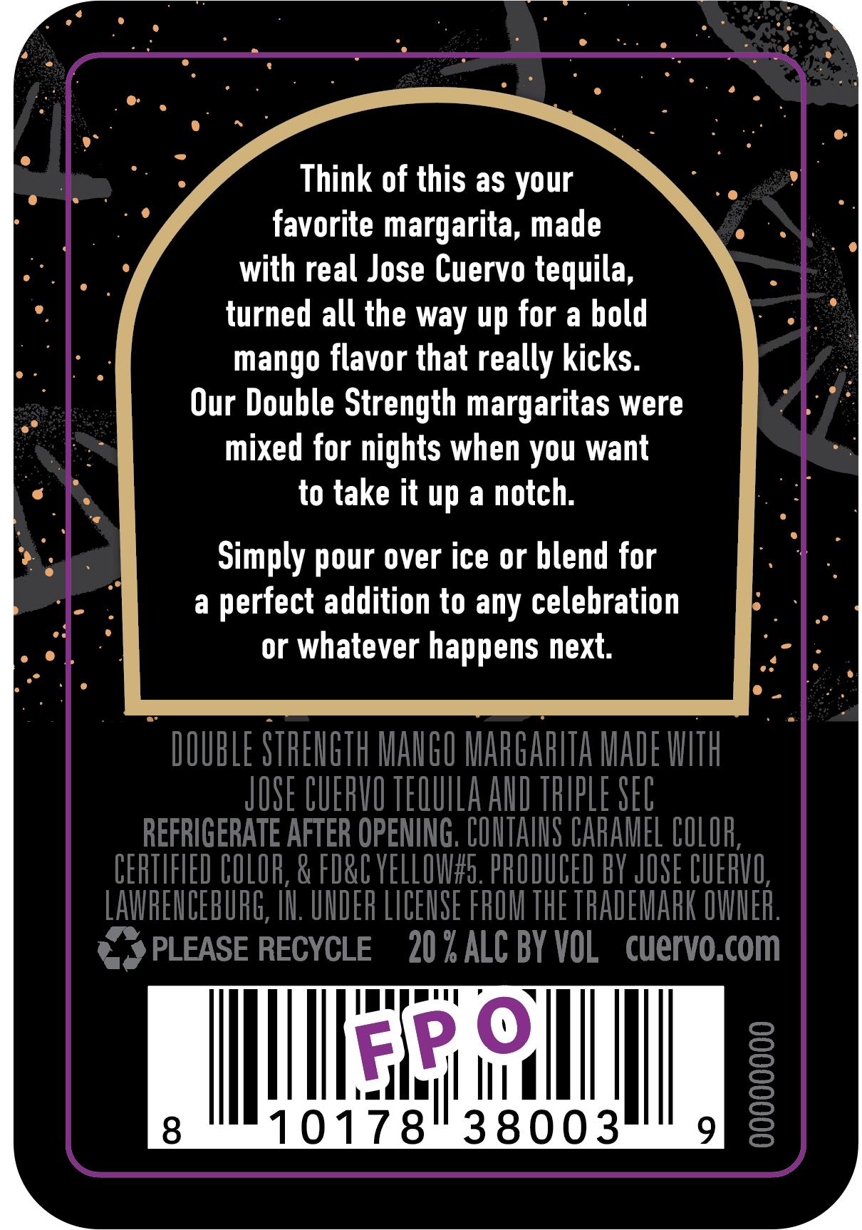 TABC label artwork for Jose Cuervo Double Strength Mango