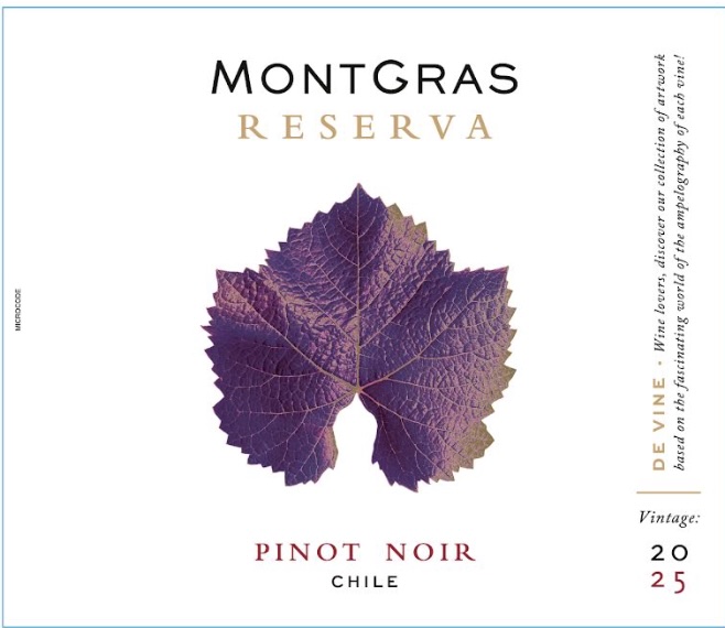 TABC label artwork for Montgras Reserva Pinot Noir 2025
