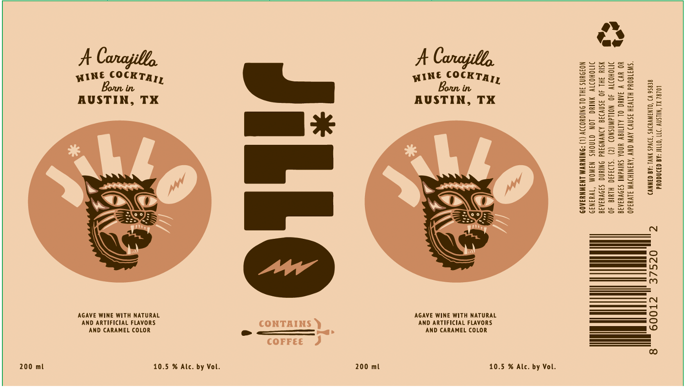 TABC label artwork for JiLLO Agave Wine Coffee Cocktail