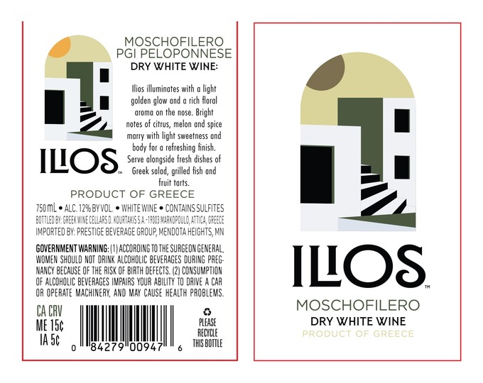 TABC label artwork for ILIOS MOSCHOFILERO