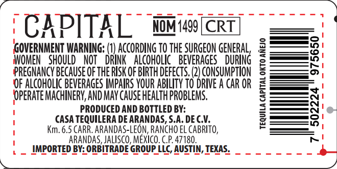 TABC label artwork for TEQUILA ANEJO CAPITAL OKTO