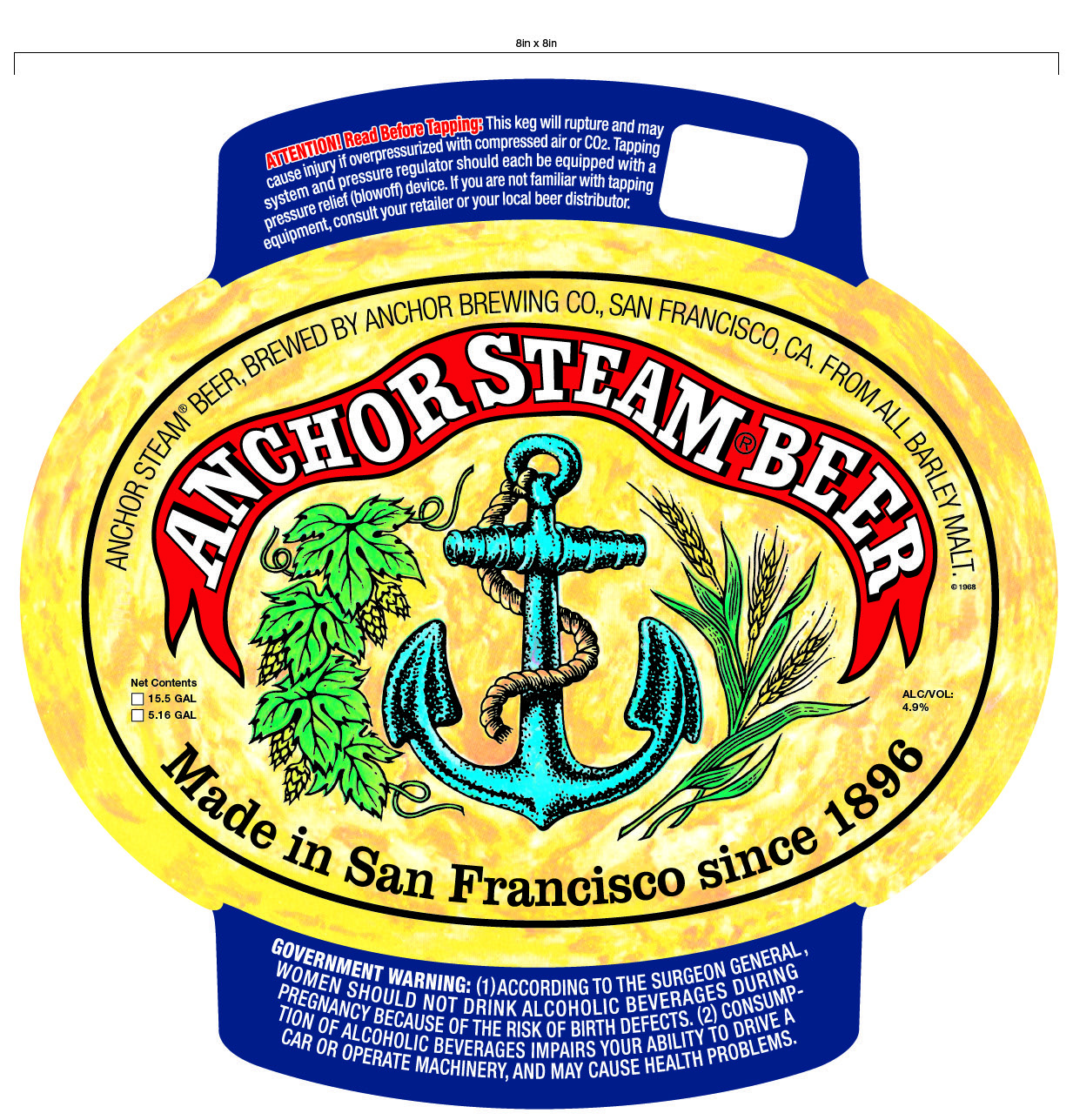 TABC label artwork for ANCHOR STEAM BEER