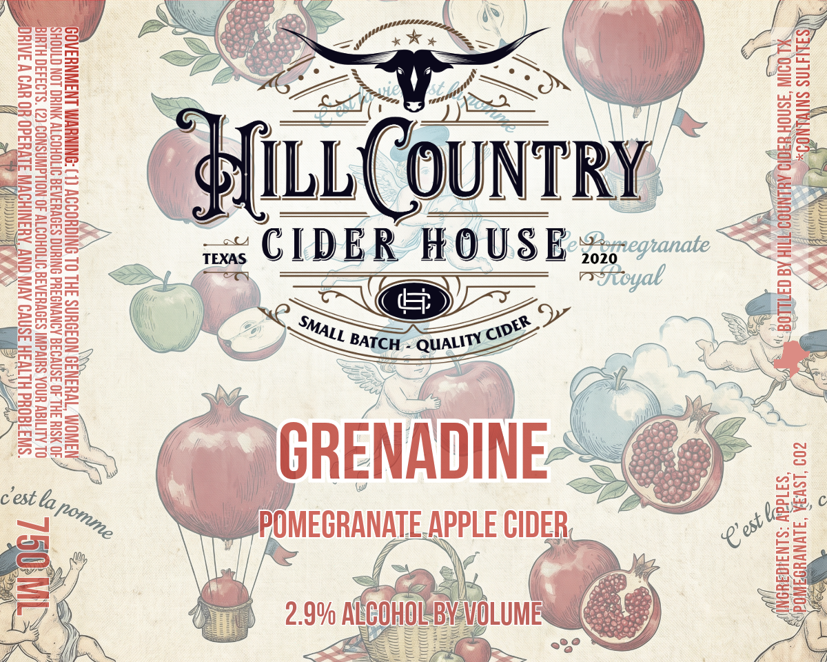 TABC label artwork for Hill Country Cider House
