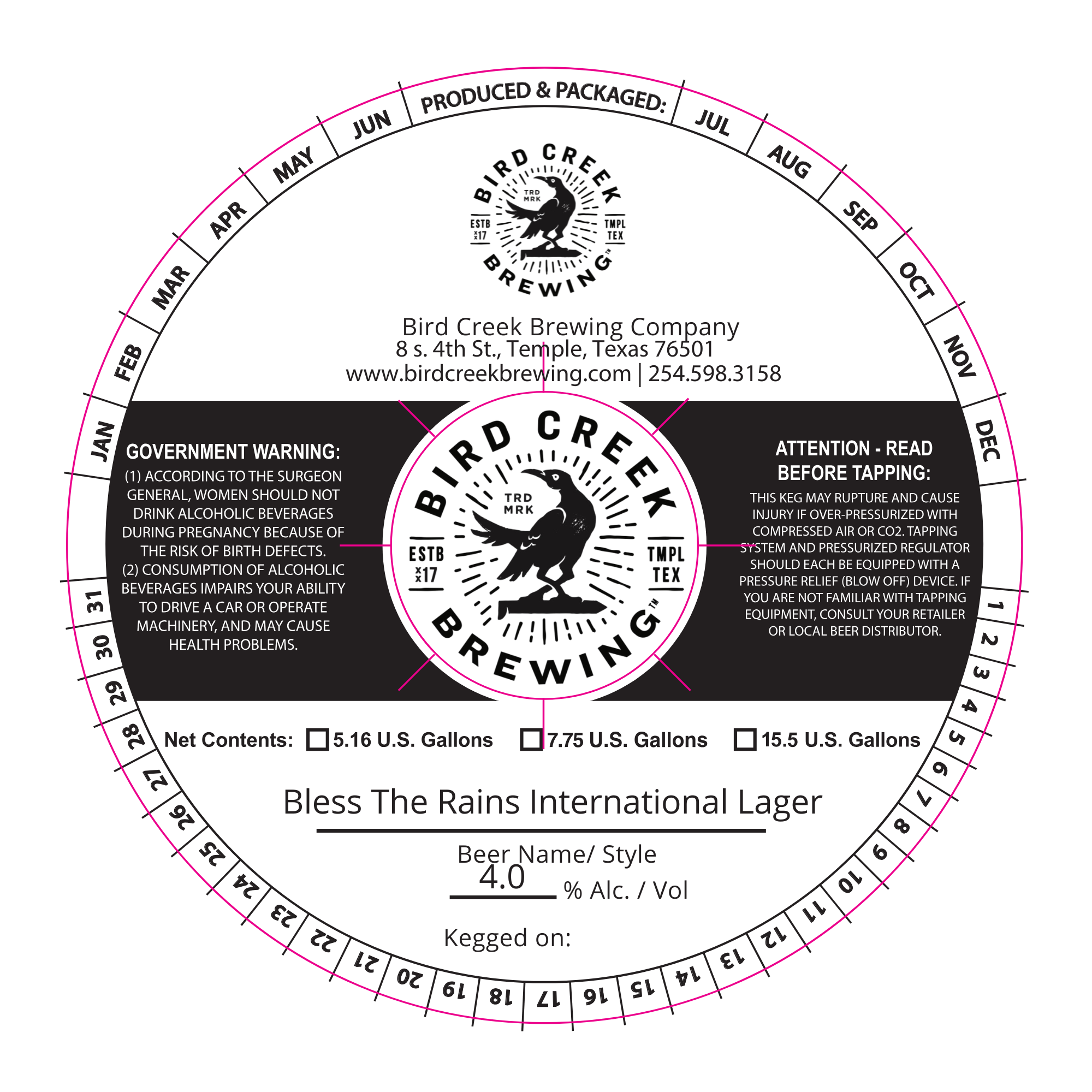 TABC label artwork for Bless The Rains