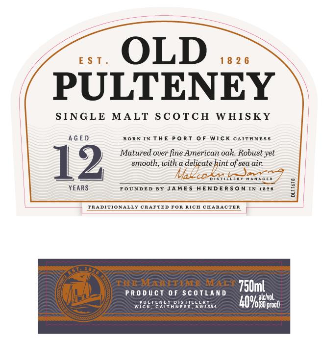 TABC label artwork for OLD PULTENEY 12 YR SINGLE MALT SCOTCH WHISKEY