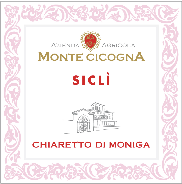 TABC label artwork for MONTE CICOGNA CHIARETTO