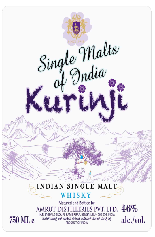 TABC label artwork for Single Malts of India Kurinji Single Malt Whisky