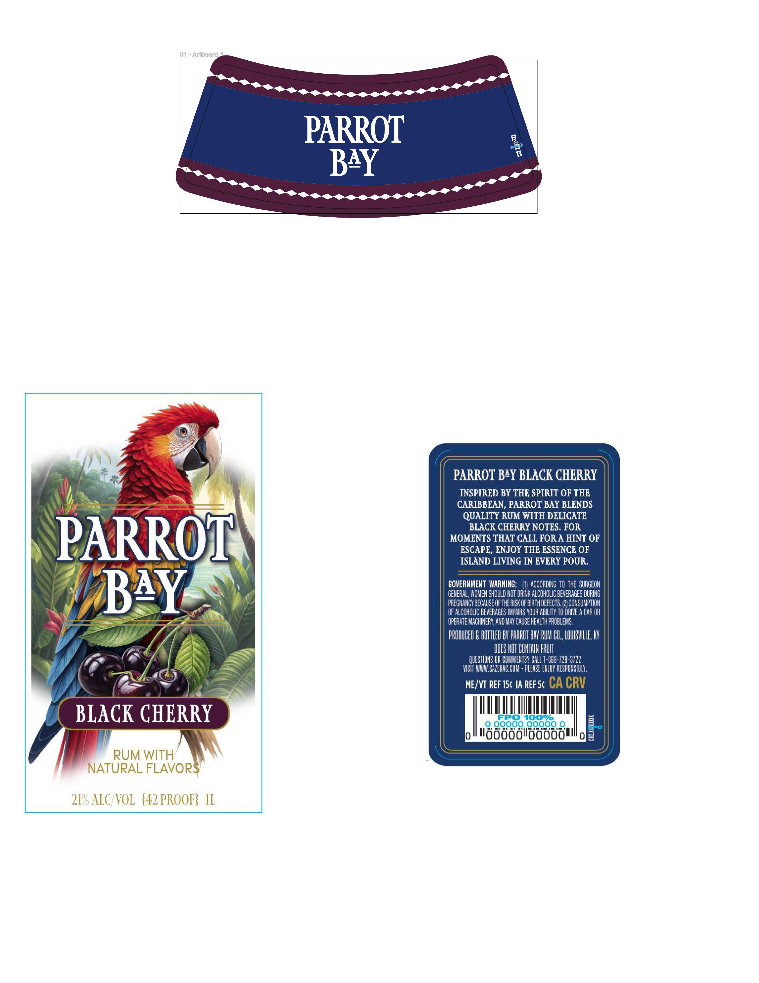 TABC label artwork for Parrot Bay Black Cherry