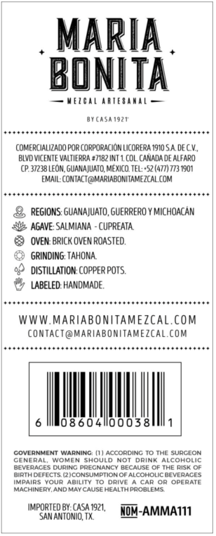 TABC label artwork for Maria Bonita Ensamble Joven