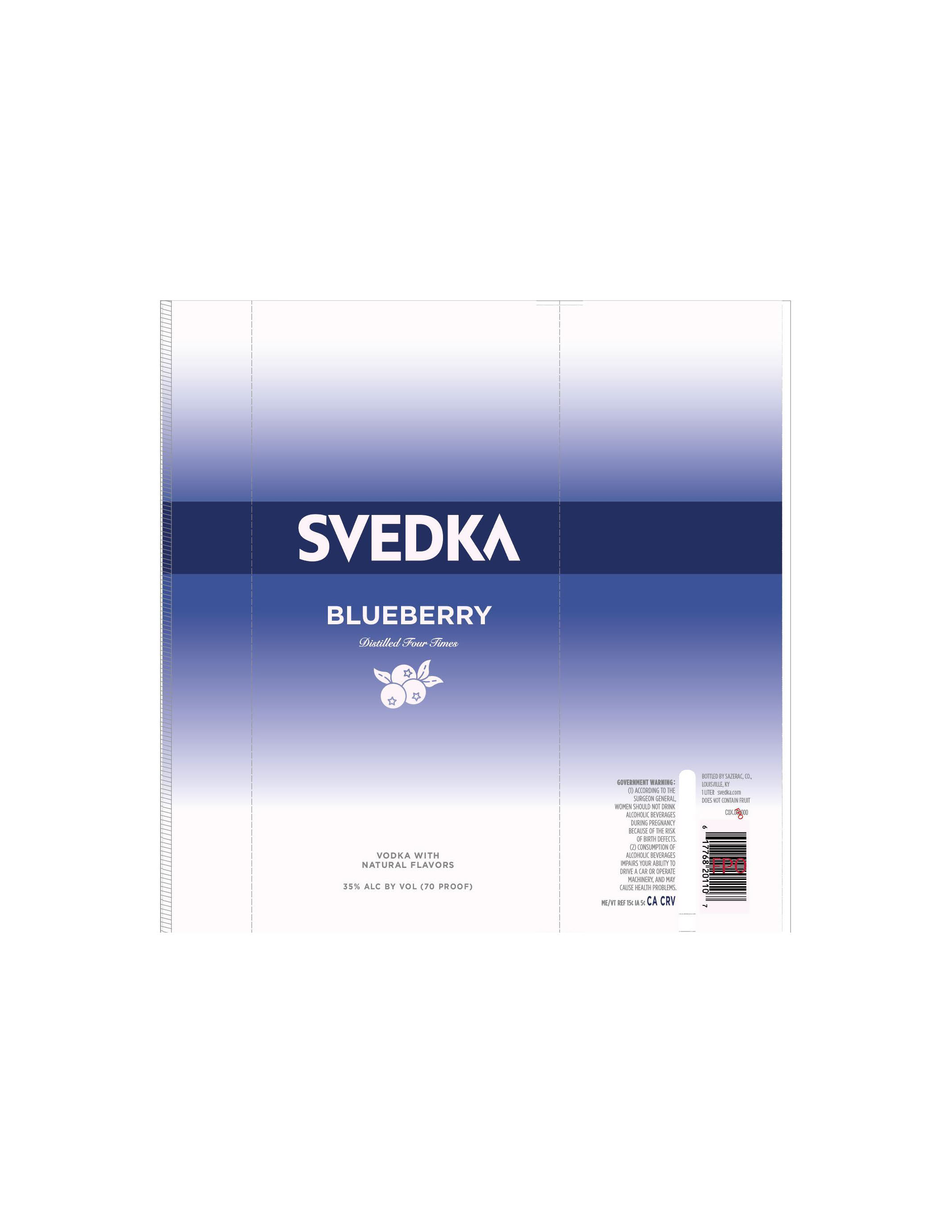 TABC label artwork for Svedka Blueberry Vodka