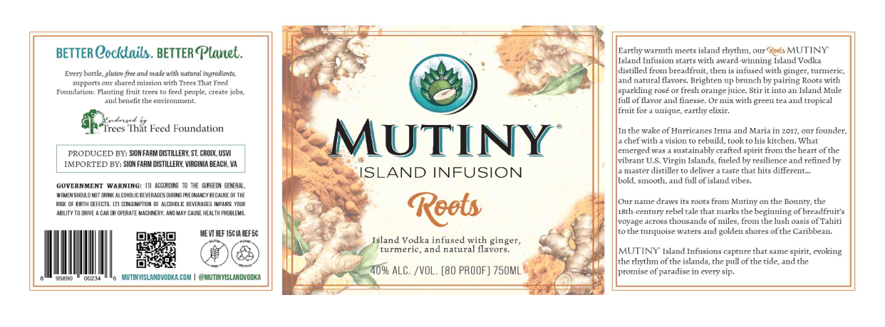 TABC label artwork for Mutiny Island Infusion Roots