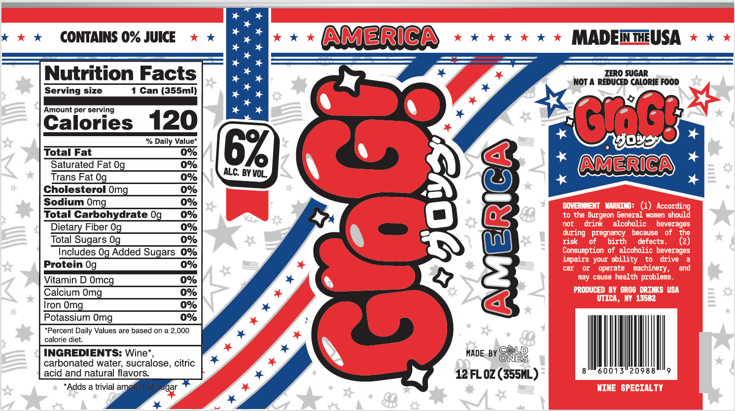 TABC label artwork for Grog America