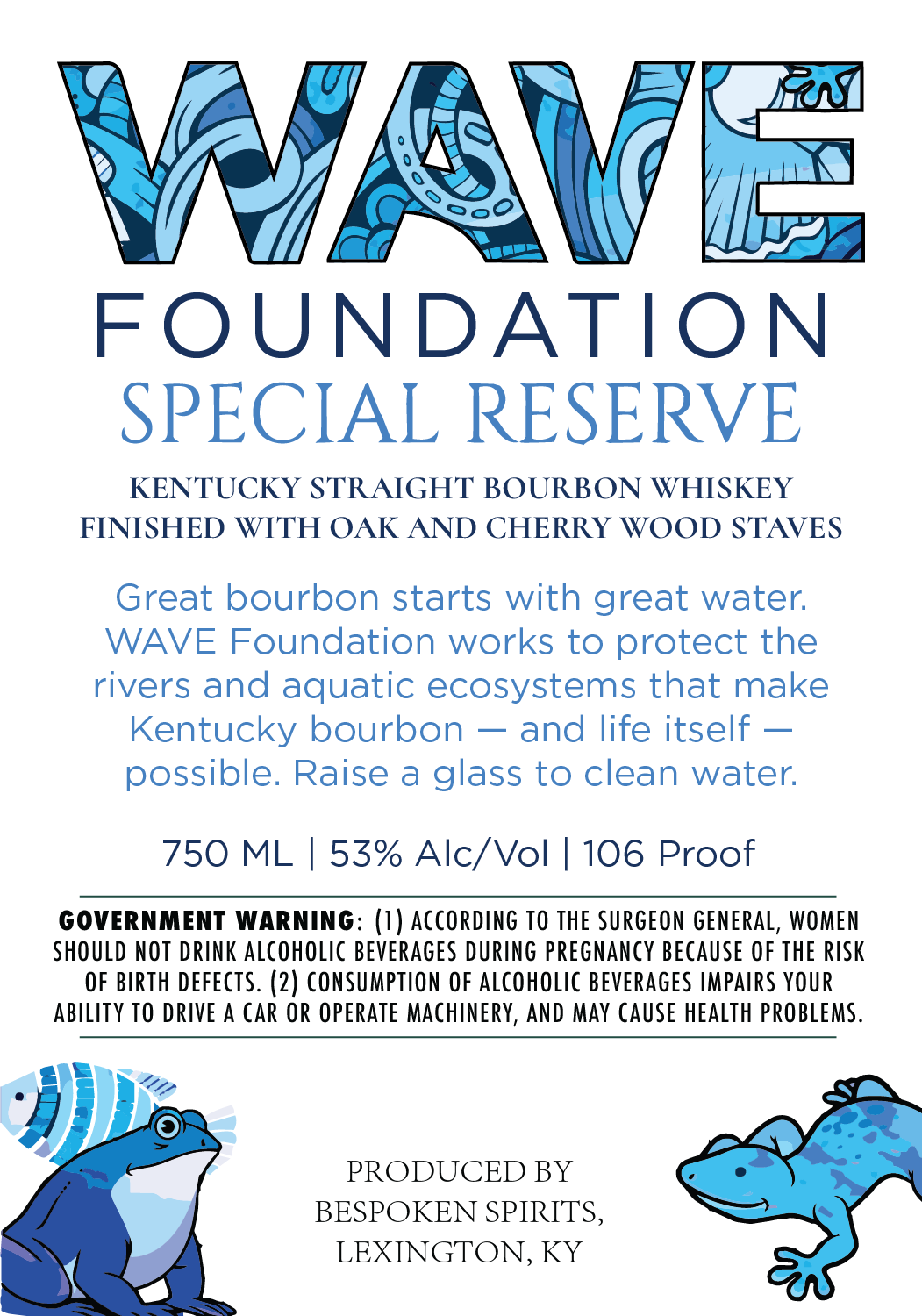 TABC label artwork for Wave Foundation Special Reserve Kentucky Straight Bourbon Whiskey