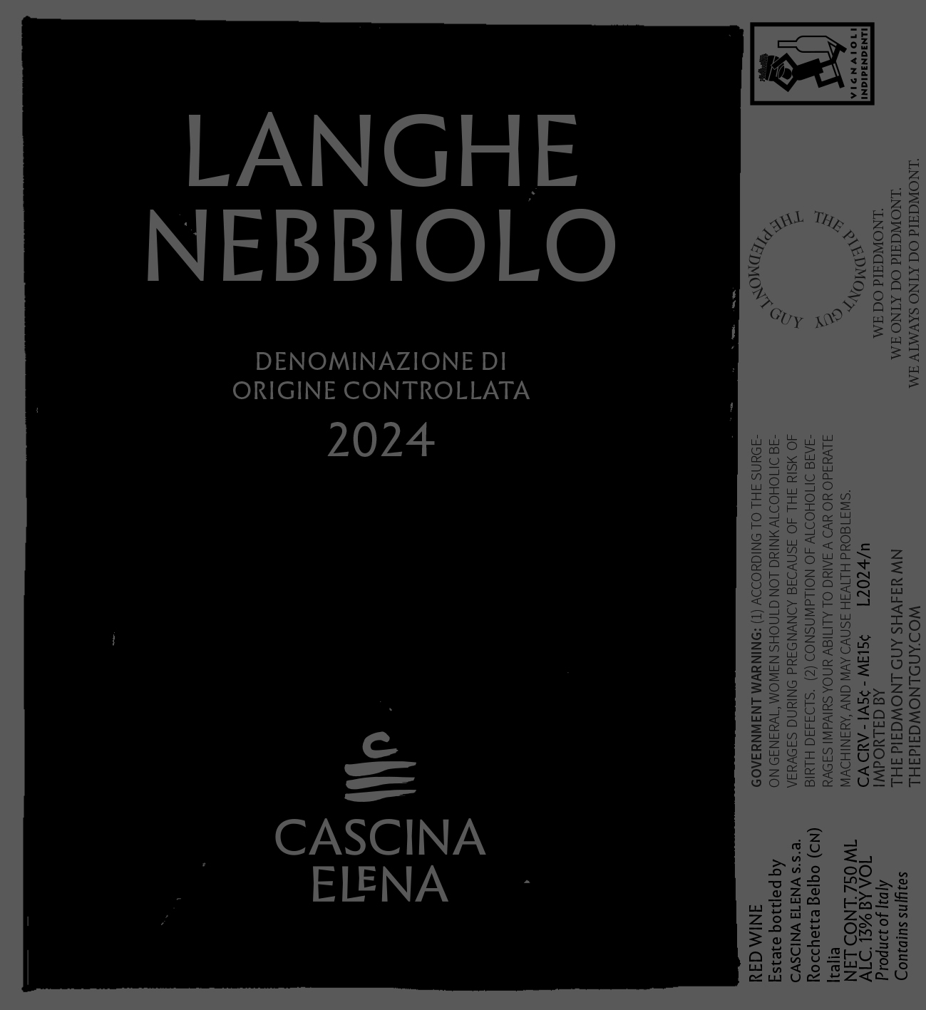 TABC label artwork for CASCINA ELENA NEBBIOLO