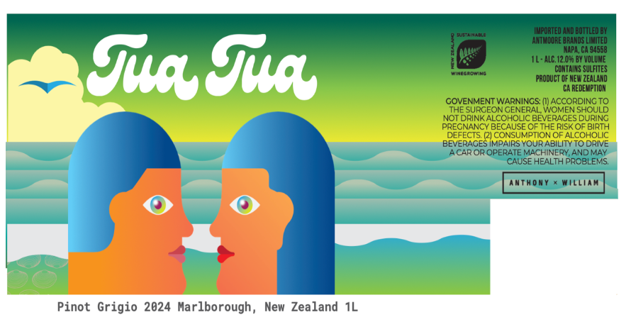 TABC label artwork for TUA TUA Marlborough Pinot Grigio