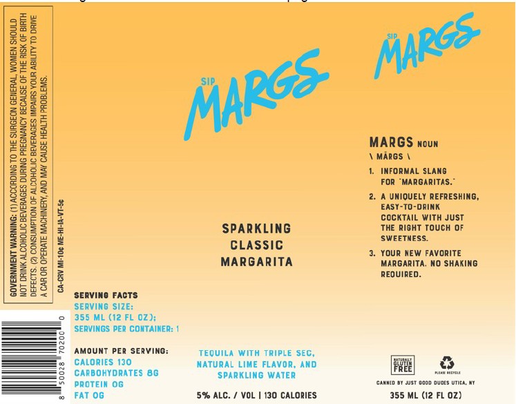 TABC label artwork for SIPMARGS SPARKLING CLASSIC MARGARITA