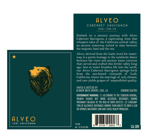 TABC label artwork for Alveo Cabernet Sauvignon