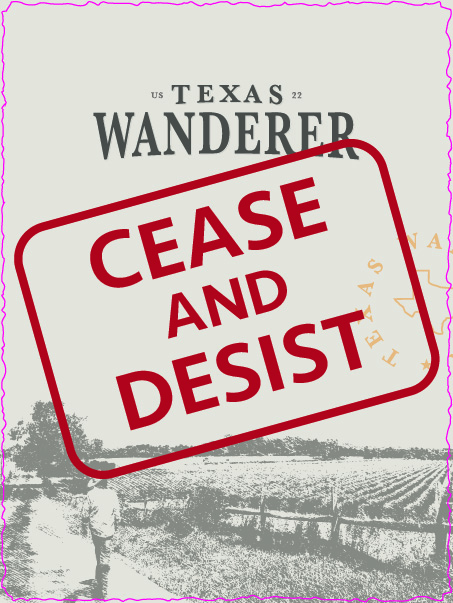 TABC label artwork for TEXAS WANDERER WINES CEASE AND DESIST WHITE