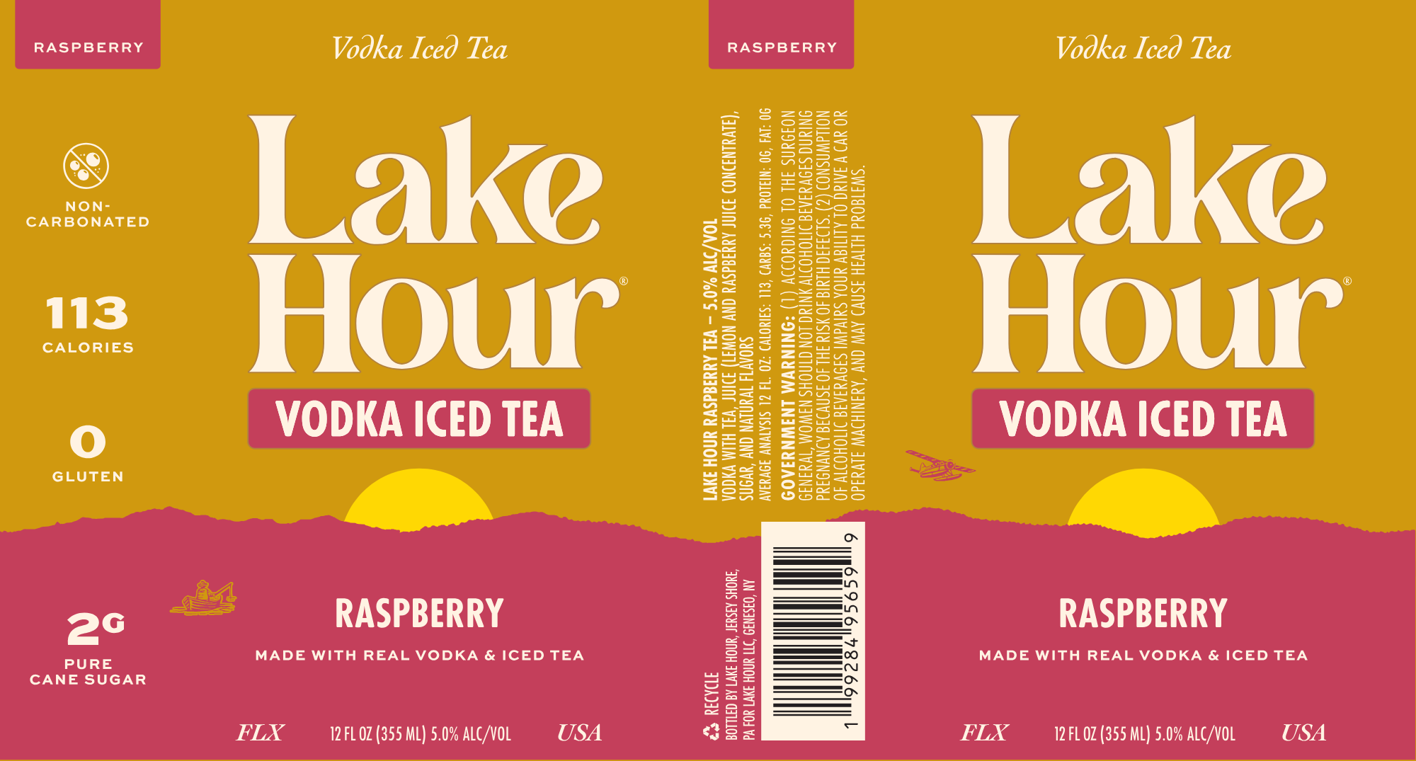TABC label artwork for Lake Hour Raspberry Tea