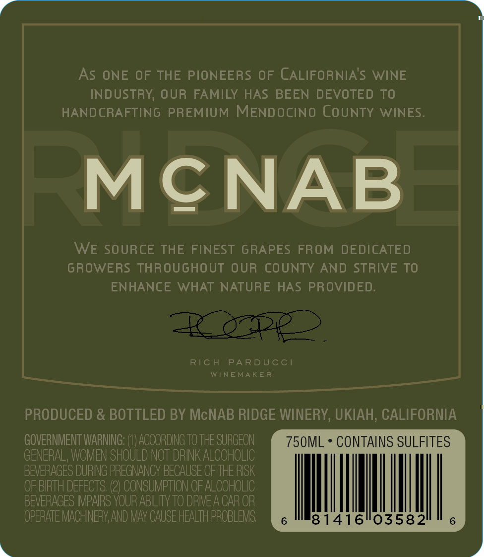 TABC label artwork for McNab French Colombard Mendocino County