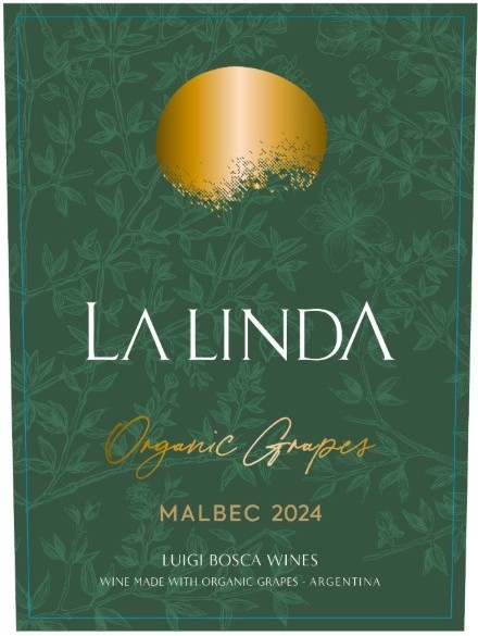 TABC label artwork for La Linda Organic Malbec