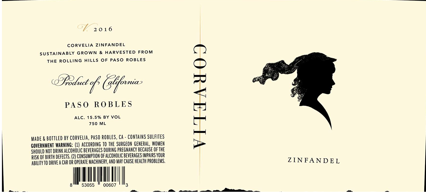TABC label artwork for CORVELIA ZINFANDEL PASO ROBLES