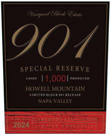TABC label artwork for Vineyard Block Estate Block 901 Cabernet Sauvignon Howell Mountain