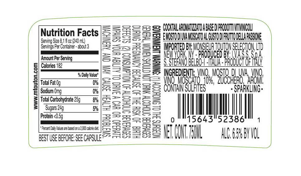 TABC label artwork for Villa Jolanda Moscato & Passion Fruit