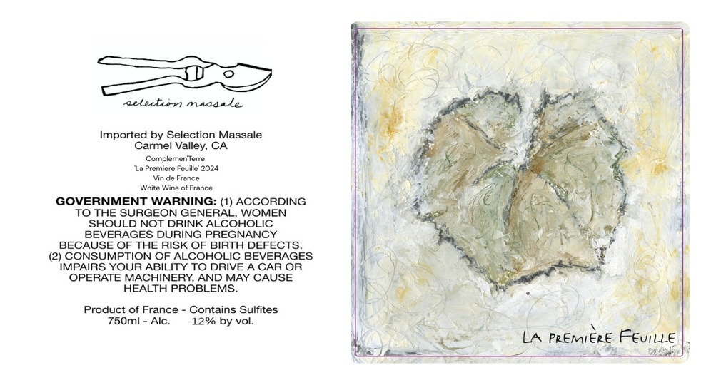 TABC label artwork for Complemen'Terre 'La Premiere Feuille' Vin De France Blanc