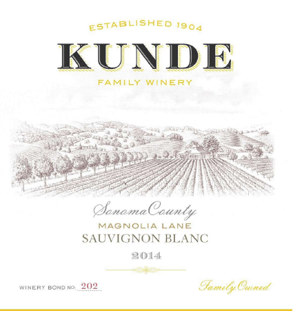 TABC label artwork for Kunde Family Winery Magnolia Lane Sonoma County Sauvignon Blanc