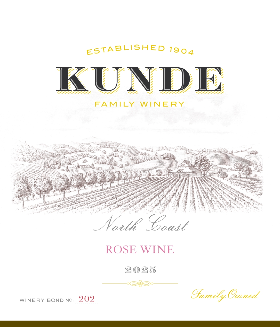 TABC label artwork for Kunde North Coast Rose