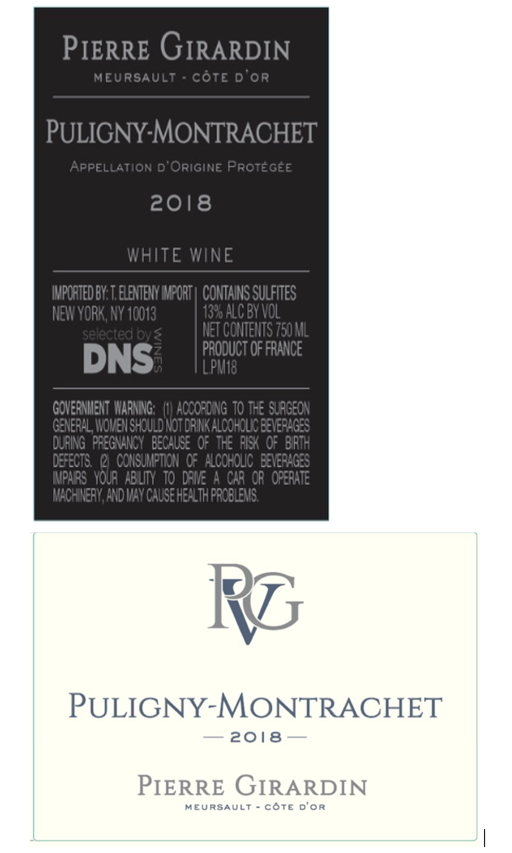 TABC label artwork for PIERRE GIRARDIN PULIGNY MONTRACHET