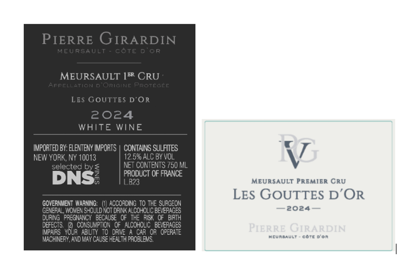 TABC label artwork for PIERRE GIRARDIN LES GOUTTES D'OR